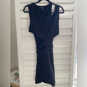 Vintage Club Monaco bodycon Little Black Dress with wrap details